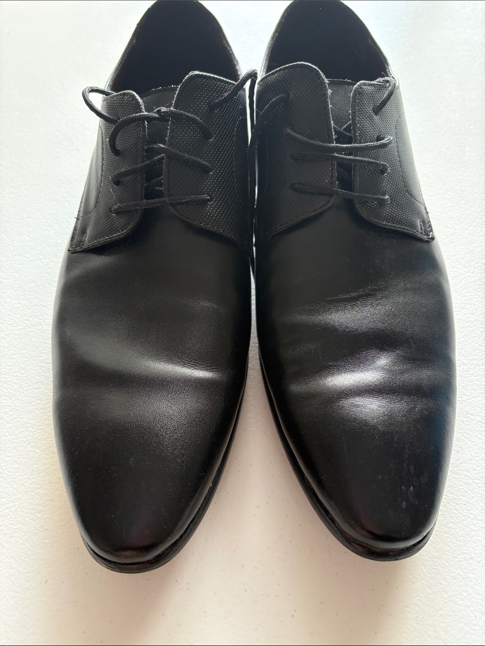 Men's Black Lace-Up Derby Dress Shoes